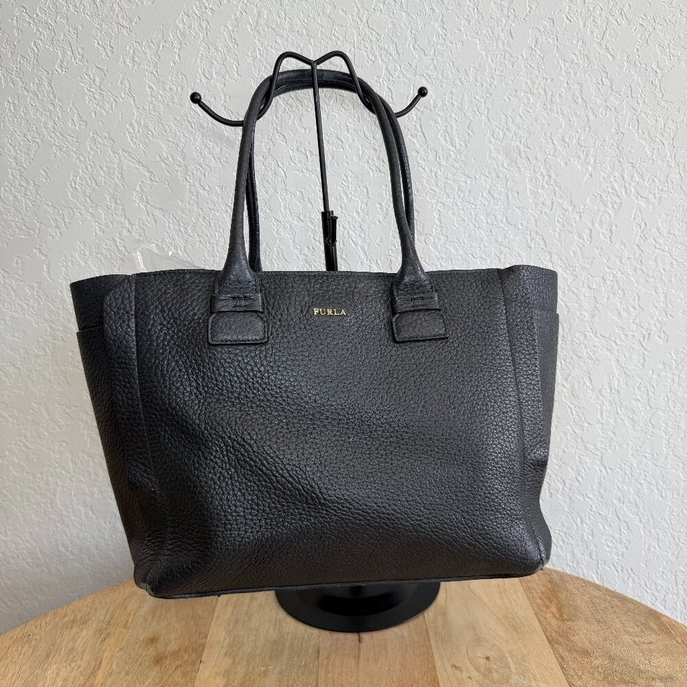 Furla Capriccio Black Leather Tote Bag